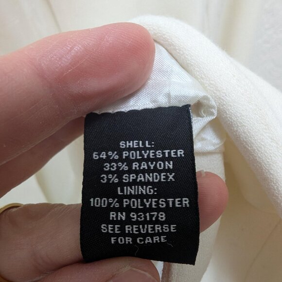 Cream lined 3/4 length jacket - Picture 4 of 6